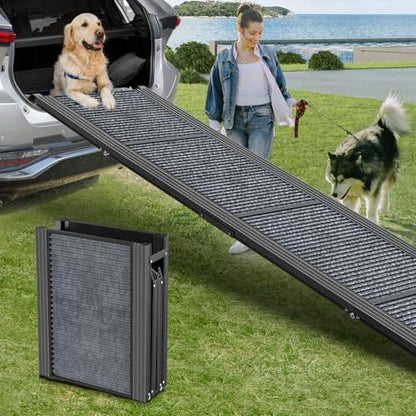 Dog Ramp for Car 71" L × 20" W, Extra-Long & Wide Foldable - size: Upgraded 71" L x 20" W