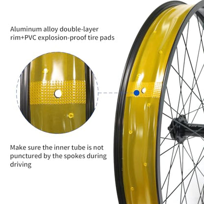 20"/26" x 4.0 inch Fat Tire Ebike Front Wheel,QR 9x135mm - color: 20*4.0 inch