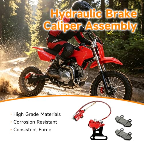 FVRITO Rear Hydraulic Brake Master Cylinder Caliper for SSR 125 Dirt Bike - color: Red