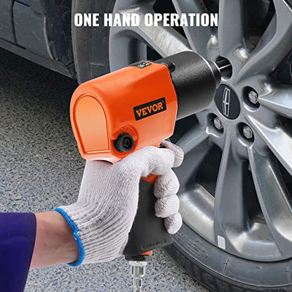 VEVOR Air Impact Wrench, 1/2" Drive Air Impact Gun Up to 880ft-lbs Nut-busting Torque, 7500RPM Lightweight Pneumatic Tool for Auto Repairs and Maintenance - size: 1/2-Inch/880 ft-lbs