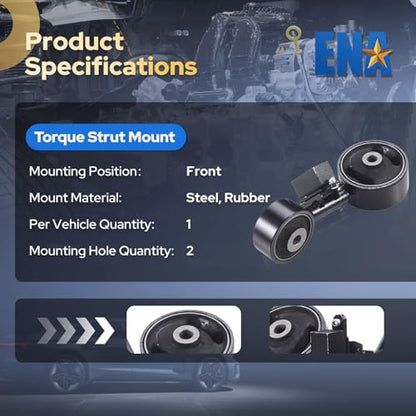 ENA Front Engine Torque Strut Mount Compatible with Toyota 2004-2008 Camry 2002-2006 Solar 2.4L Automatic Replacement for A4204