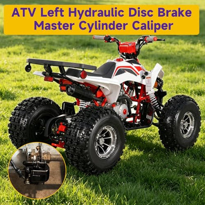 HIAORS Left Hydraulic Disc Brake Master Cylinder Caliper Assembly Replacement for 50cc 70cc 90cc 110cc 125cc Taotao Coolster ATV Sunl Roketa NST Vitacci Peace Coolsports Quad 4 Wheeler Mini Bike Parts