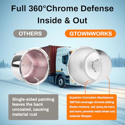 4Pcs 4.90 inch Trailer Wheel Center Caps Push Through Fit 4.88-4.9in Center Bore Truck Trailer RV SUV Wheels Rims, Steel Chrome Hub Covers - color: Chrome Silver, size: 4.9in Hub Hole, 4.33in Tall