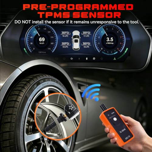 TPMS Sensors, 4PCS GM 433MHz Tire Pressure Sensors with 50448 Relearn Tool - size: 13598773