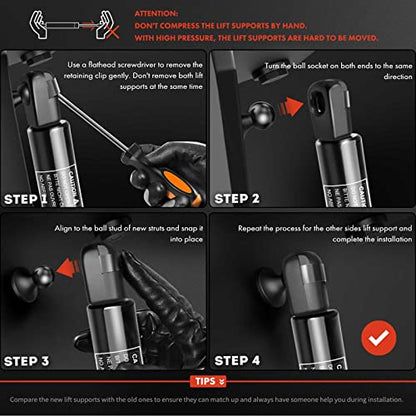 A-Premium Convertible Top Cover Lift Supports Gas Shock Struts Gas Springs