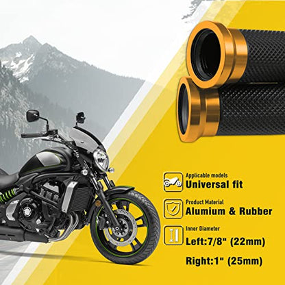 DREAMIZER 7/8" 22mm Motorcycle Handle Grip Universal Dirt Pit Bike Motocross Rubber Gel Hand Grips Brake Hands - Gold - color: Gold