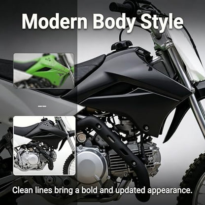 Dirt Bike Plastic Kits for KLX 110 KLX110, Rear Front Fender Number Plate Side Cover Fuel Tank Cover Fairing Body for KLX 110L 2010-2025 Black - color: black