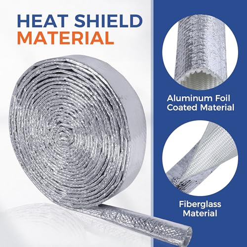 Automotive Heat Shield Sleeve 1/2inch-22ft High Temp Sheathing Roll - size: 1/2"-22ft
