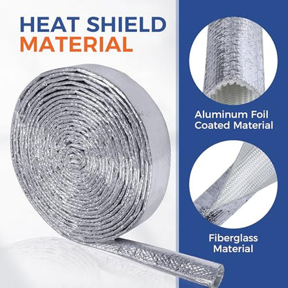 Automotive Heat Shield Sleeve 1/2inch-22ft High Temp Sheathing Roll - size: 1/2"-22ft