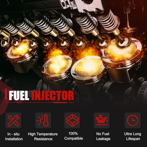 16010RLV305 Fuel Injector Set of 6 Compatible with Honda 2017-19 Pilot 3.5L - color: QMP-GN03061