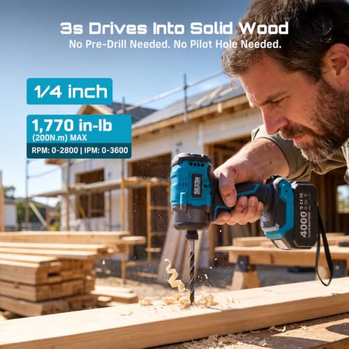 Seesii Impact Wrench & Impact Driver Combo Kit for Auto Repair & Home DIY - color: 665 Ft-lbs / 2x Battery / Impact Driver