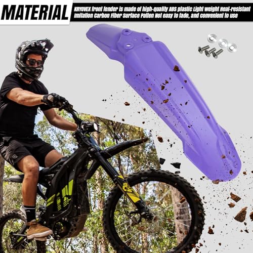 Dirt Bike Front Fender,Dirtbike Front Fender for Sur Ron/Surron/Light Bee/X160/X260, Purple (Not Fits RST Fork) - style: Purple