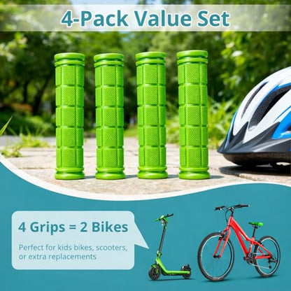 CHUNZEXI 4 PCS Rubber Bike Handlebar Grips - color: Green
