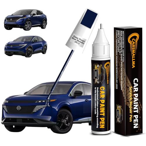 Deep Ocean Blue Metallic(RCJ) Car Touch Up Paint for Nissan, Color Accurate Car Paint Scratch Repair Pen Kit Quick & Easy Fix Vehicle Chips and Automotive Nicks Scuff - color: Deep Ocean Blue Metallic(RCJ) for ARIYA/LEAF/Pathfinder/Rogue/370Z/Altima/Front