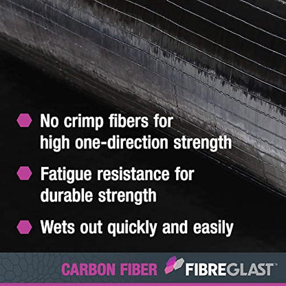 Fibre Glast Carbon Unidirectional Cloth – High-Strength Lightweight Graphite to Reinforce Boat Hulls, Bikes, Hockey Sticks, Auto Repair – Epoxy Resin Compatible, Black, 8-10 Oz, 5 Yards – Made in USA - size: 5 Yard