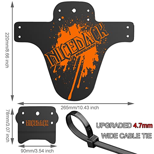 Mountain Bike Fenders, Fits 20-29 Inch MTB, 2-Piece Set - color: B-Orange