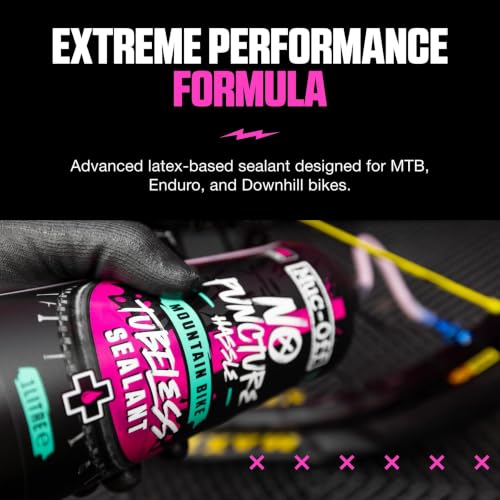 Muc Off No Puncture Hassle Tubeless Sealant, 1 Liter - Advanced Bicycle Tyre Sealant with UV Tracer Dye that Seals Tears and Holes Up to 6mm, Pink - size: 1000ml