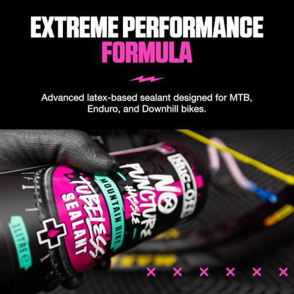 Muc Off No Puncture Hassle Tubeless Sealant, 1 Liter - Advanced Bicycle Tyre Sealant with UV Tracer Dye that Seals Tears and Holes Up to 6mm, Pink - size: 1000ml