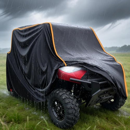 StarknightMT Heavy Duty UTV Cover 4 Seater Waterproof 420D Oxford Windproof - size: 157 x 65 x 77 inches