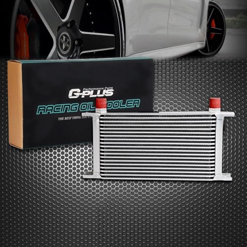 G-PLUS 19 Row AN10 Oil Cooler Universal Aluminum Silver - color: Silver, size: 19 Row AN10