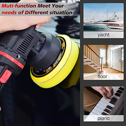 AOBEN Car Buffer Polisher,6 inch Dual Action Polisher,Random Buffer Polisher kit with 6 Variable Speed 1000-4500rpm,Detachable Handle,4 Buffing Pads for Car detailing Polishing and Waxing (Pack of 2) - size: AT3501-7 (Pack of 2)