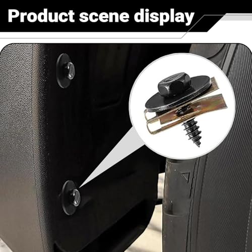 100 PCS Car Body Screws and Bolts, Splash Shield Retainer U-Nuts Kit, Bumper Fender Screws Bolts Set, Universal Engine Chassis Nut/Body Clamp, for Most Cars (Black)