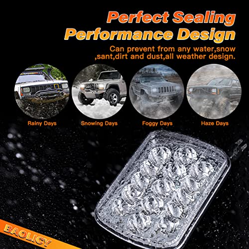5x7In H6054 LED Headlights DOT Approved 2PCS Hi/Low Beam Rectangle - size: 5x7 led headlights-2pcs