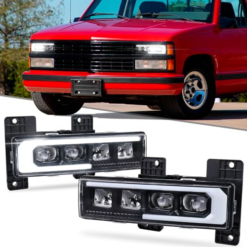 LED Headlight Assembly with DRL Compatible with 1988-1998 Chevy GMC