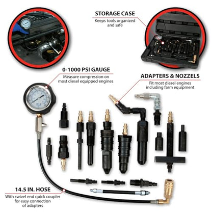 Performance Tool W89735 Diesel Compression Tester Kit - style: Diesel Compression Tester Kit