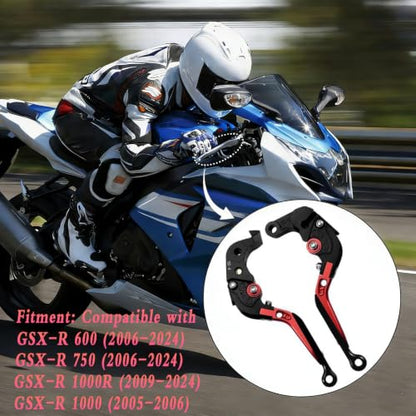 Clutch Brake Levers for Suzuki GSXR 600 750 1000 1000R, Red - color: Red