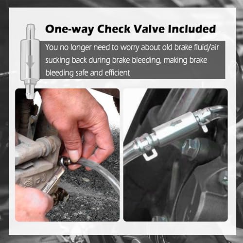 Motorcycle Brake Bleeder Kit,Practical Brake Bleeding Tool with Brakes Bleeder Hose/100ml Syringe/Brakes Bleeders One Way Valve,Essential Hydraulic Disc Clutch Bleeders Kit