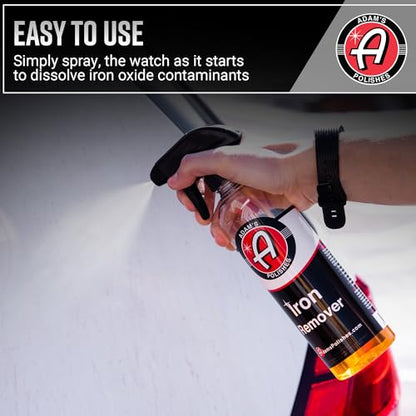 Adam's Iron Remover (16oz, 2 Pack) - Fallout & Iron Remover Spray for Car Detailing Removes Iron Particles in Auto Paint, Wheels, Motorcycle, RV & Boat - Use Before Clay Bar, Wax or Car Wash - size: 16 fl. oz (2 Pack)