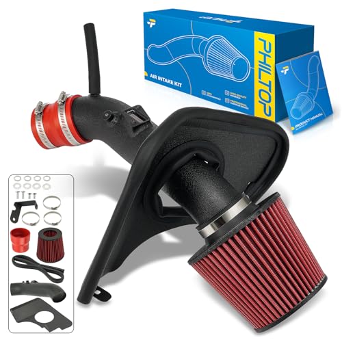 PHILTOP 3in Performance Air Intake Kit Fit for 2013-2017 Honda Accord 2.4L - color: Red, size: For Honda Accord L4 2.4L 2013-2017