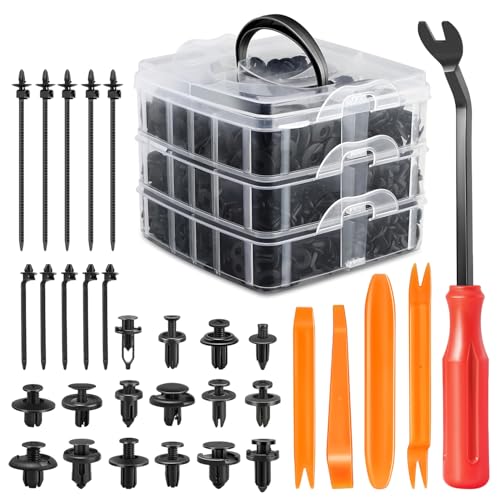 DNA Motoring 620pcs Car Push Retainer Clips, Plastic Bumper Clip Fender Clip, Fasteners Push Retainer Kit Bumper Fender Rivets Auto Push Pin Rivets Set for Ford, GM, Chrysler, Toyota, TOOLS-00729 - style: 620pcs