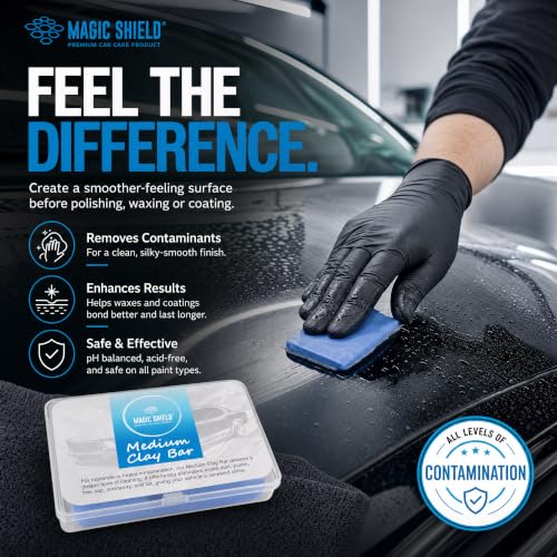 Magic Shield Car Clay Bar Triple Pack, Light, Medium & Heavy, 3 x 100 g - size: Triple clay bars w/o spray