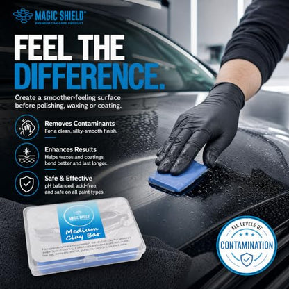 Magic Shield Car Clay Bar Triple Pack, Light, Medium & Heavy, 3 x 100 g - size: Triple clay bars w/o spray