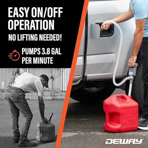 Deway Fuel Transfer Pump, Manual Nozzle Control, 3.8 GPM, 51in Hose - style: Basic No Auto-Stop