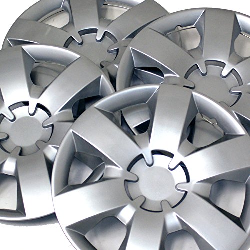 WC3-14-226-S - Pack of 4 Hubcaps - 14-Inches | Silver | Style 226 Style Snap-On (Pop-On) Type Metallic Silver Wheel Covers Hub-caps - size: 14-Inches | Silver | Style 226