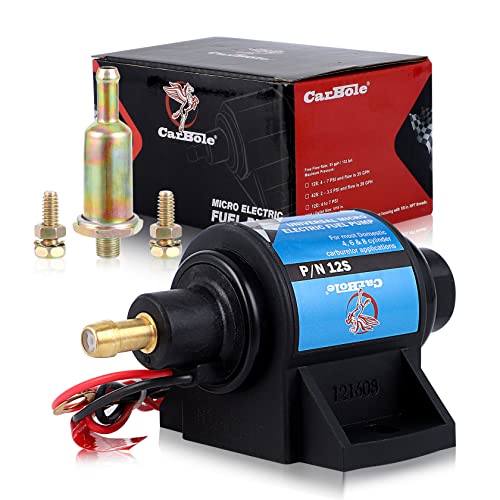 CarBole Micro Electric Gasoline Fuel Pump Universal 5/16 inch Inlet and Outlet 12V 1-2A 35GPH 4-7 P.S.I. - color: 35GPH 4-7 PSI for petrol
