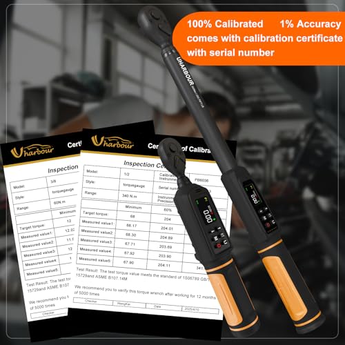 Uharbour Digital Torque Wrench Set 1/2" & 3/8" Drive 2 Pcs
