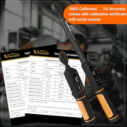 Uharbour Digital Torque Wrench Set 1/2" & 3/8" Drive 2 Pcs
