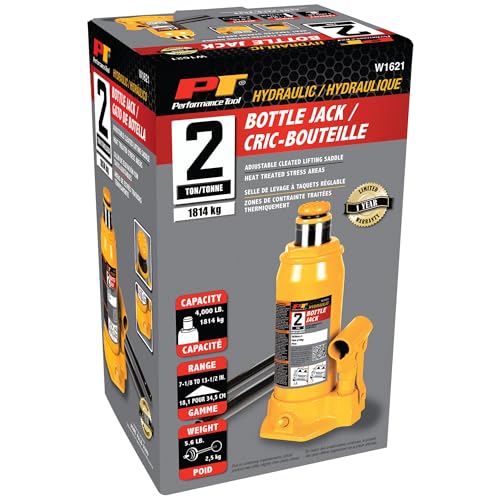 Performance Tool W1621 2 Ton Heavy Duty Hydraulic Bottle Jack - size: 2-Ton - Standard
