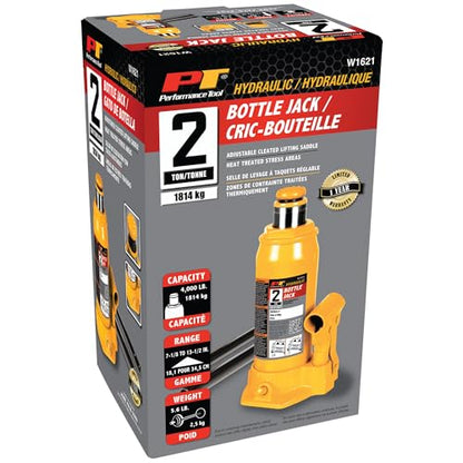 Performance Tool W1621 2 Ton Heavy Duty Hydraulic Bottle Jack - size: 2-Ton - Standard