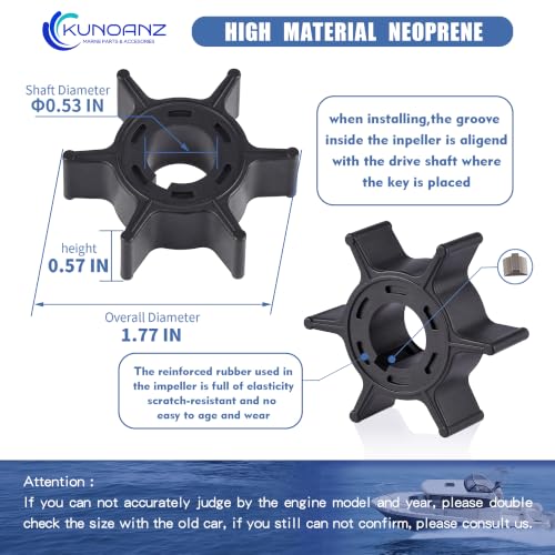06192-ZW9-000 Water Pump Impeller Kit for Honda 8-20 HP - size: BFP8/9.9/15 BD15/20 BF20