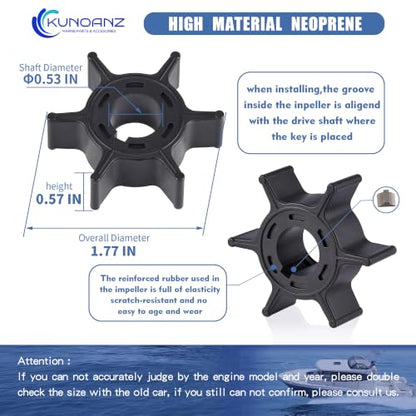 06192-ZW9-000 Water Pump Impeller Kit for Honda 8-20 HP - size: BFP8/9.9/15 BD15/20 BF20