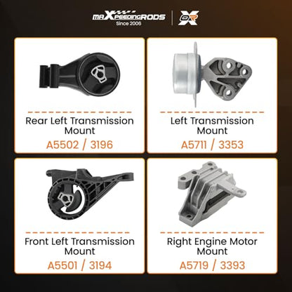 maXpeedingrods 4X Engine Motor & Trans Mount Kit for Chevrolet Malibu A5502 - style: EMT3196