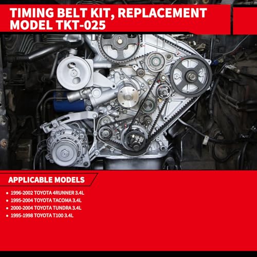 Timing Belt Kit with Water Pump Replacement for: TKT-025 - size: 1995-2004 Tacoma