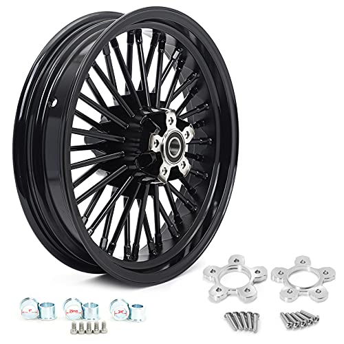 TOFR 17x3.5 Fat Spokes Front Black Wheel Rim For Harley Touring 1984-2008 - color: Gloss Black, size: Front:17inch x 3.5inch