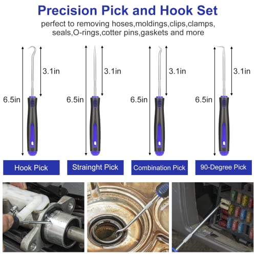 Trim Removal Tool Kit 250Pcs Car Removal Tool Kit Pry Tool Set Auto Clip Pliers Panel Door Radio Dash Window Bumper Adhesive Cable Clips Retainer Clip Set Terminal Removal Tool Set Fastener Remover - color: Blue
