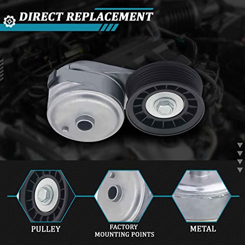 IRONTEK 38103 Belt Tensioner Pulley Assembly fit for Cadillac Escalade 2000, for Chevrolet Silverado 1500/S10/C1500/K1500, for GMC C1500/K1500/K2500, for Oldsmobile Bravada #12580296 - size: 12456152